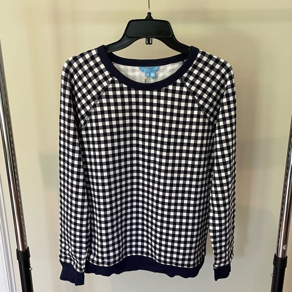 NWT Navy Gingham Draper James Sweatshirt